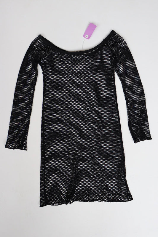 black mesh pullover